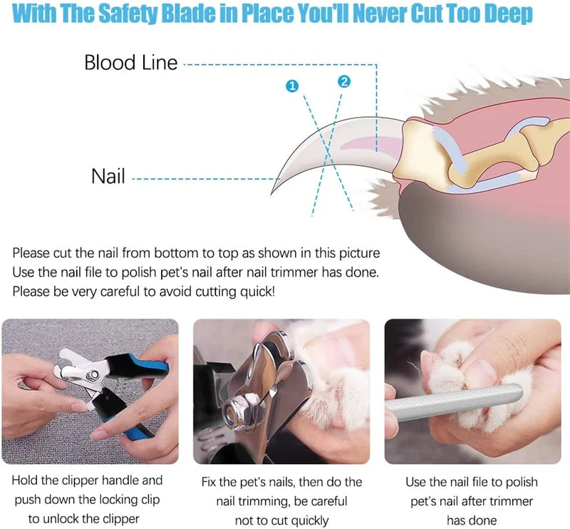 Stainless Pet Nail Clippers with Guard