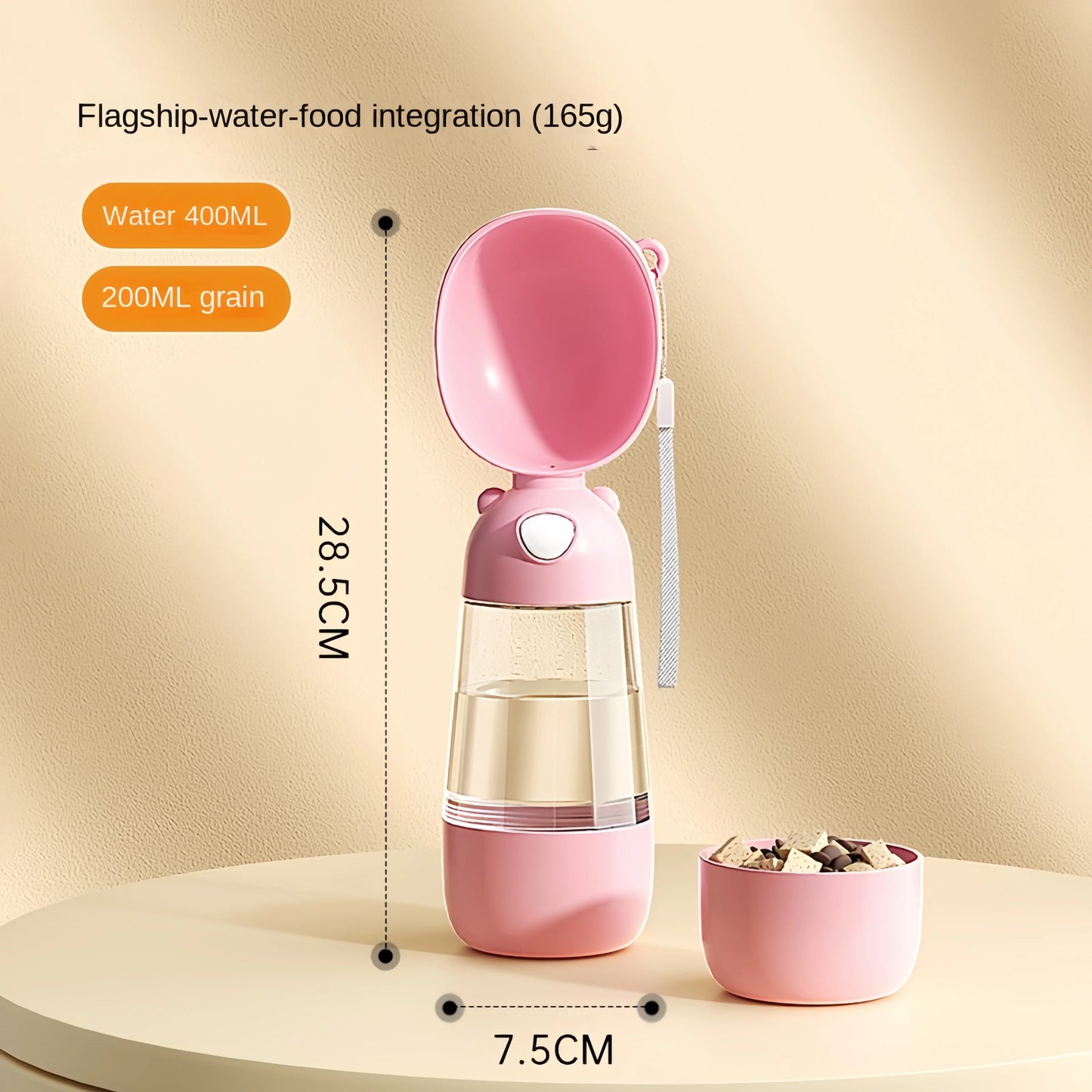 Pet Travel Water Bottle with Bowl