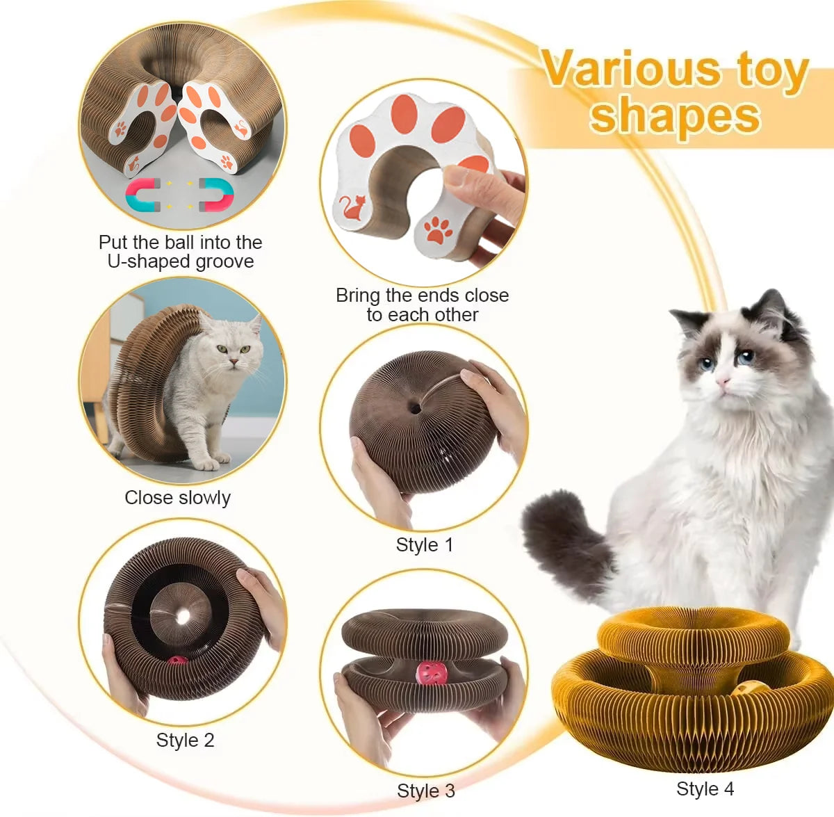 Magic Cat Scratcher Toy – Round Ball & Claw Board
