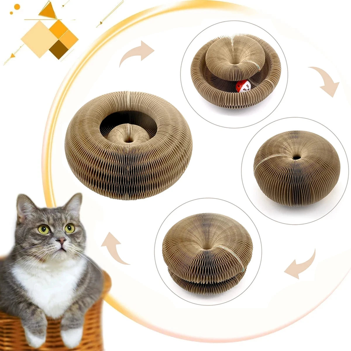 Magic Cat Scratcher Toy – Round Ball & Claw Board