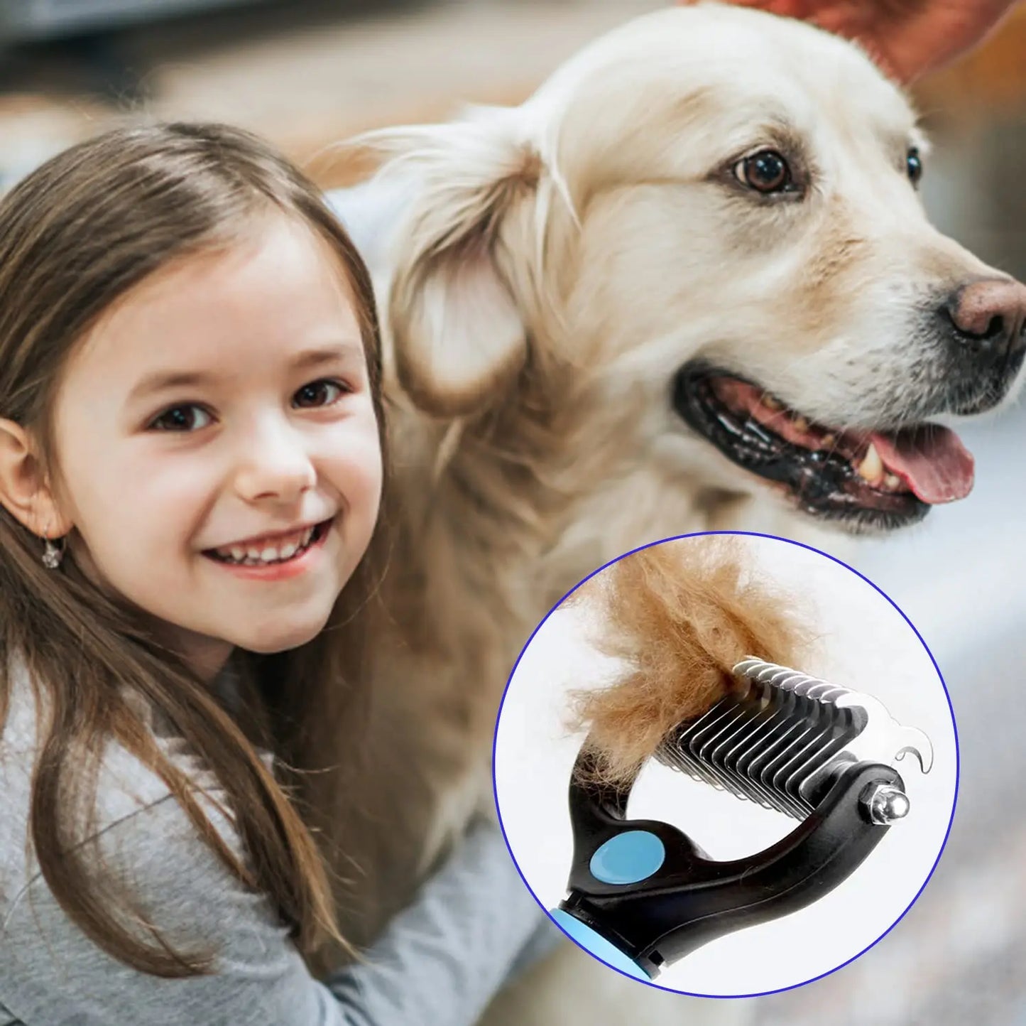 Pet Deshedding Comb & Fur Remover