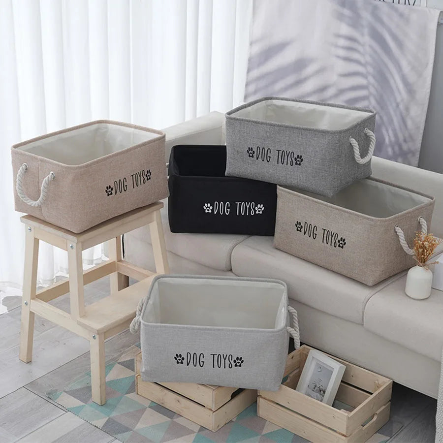 Canvas Storage Basket for Pet Toys