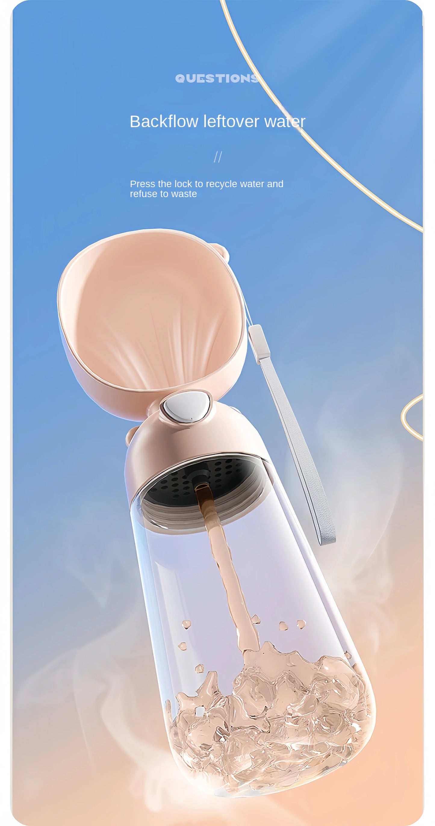 Pet Travel Water Bottle with Bowl