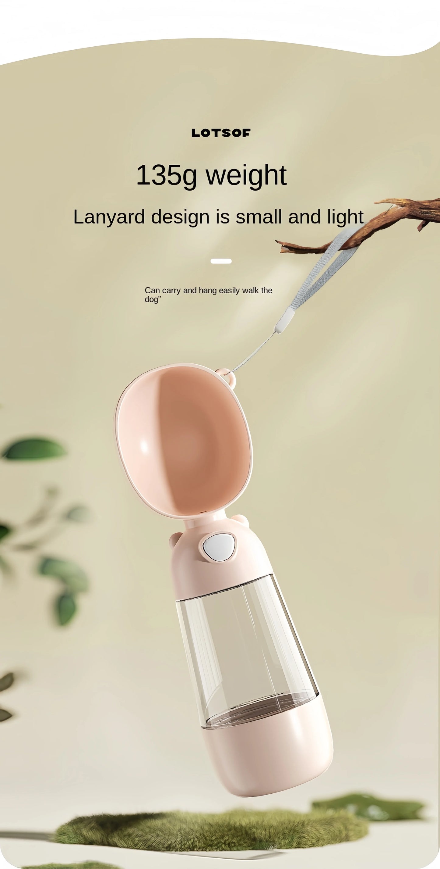 Pet Travel Water Bottle with Bowl