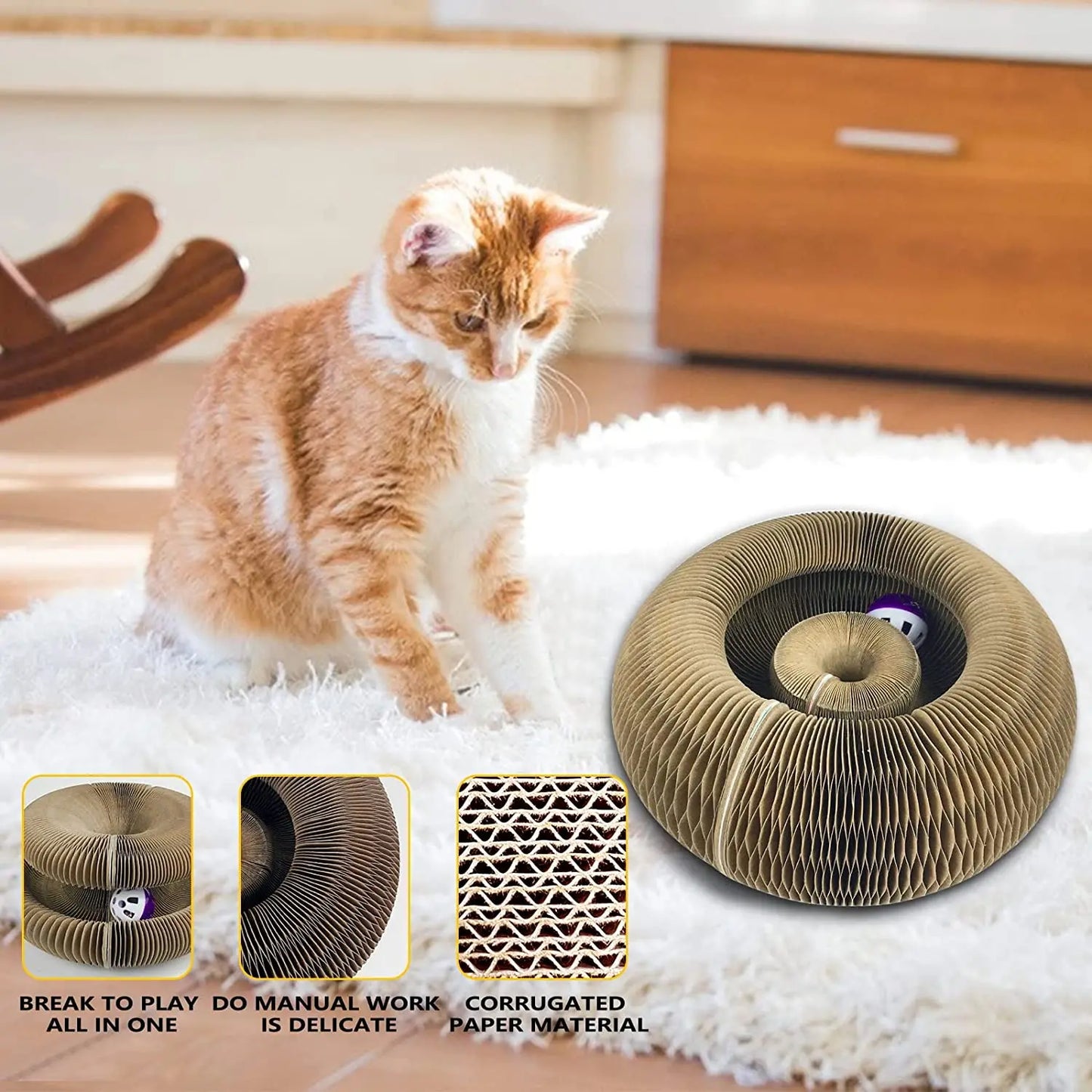 Magic Cat Scratcher Toy – Round Ball & Claw Board