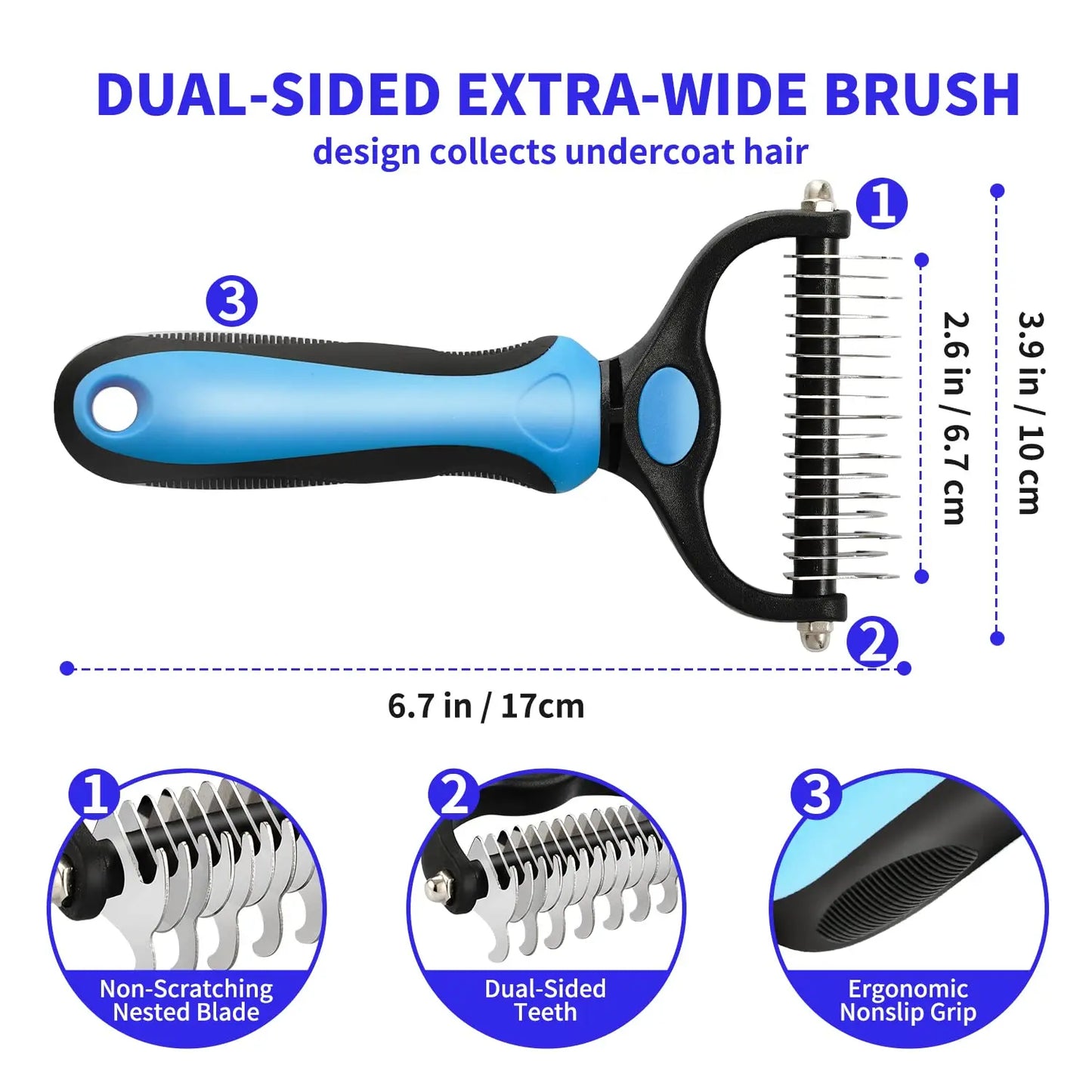 Pet Deshedding Comb & Fur Remover