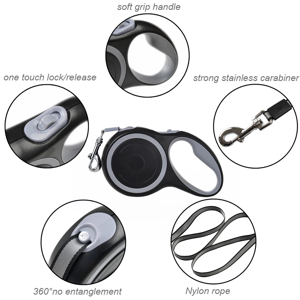 Heavy-Duty Retractable Pet Leash (5/8m)