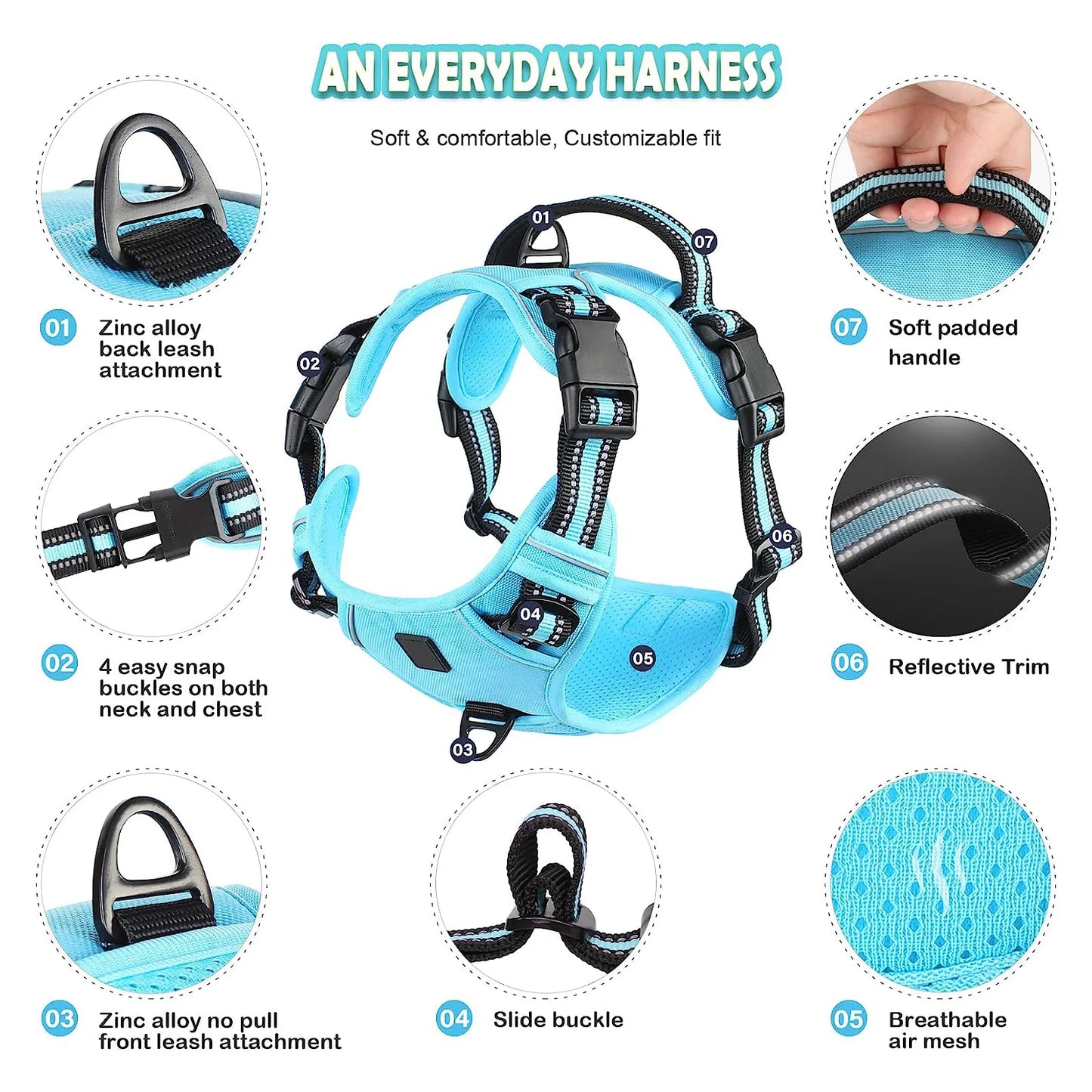 Adjustable No-Pull Pet Harness