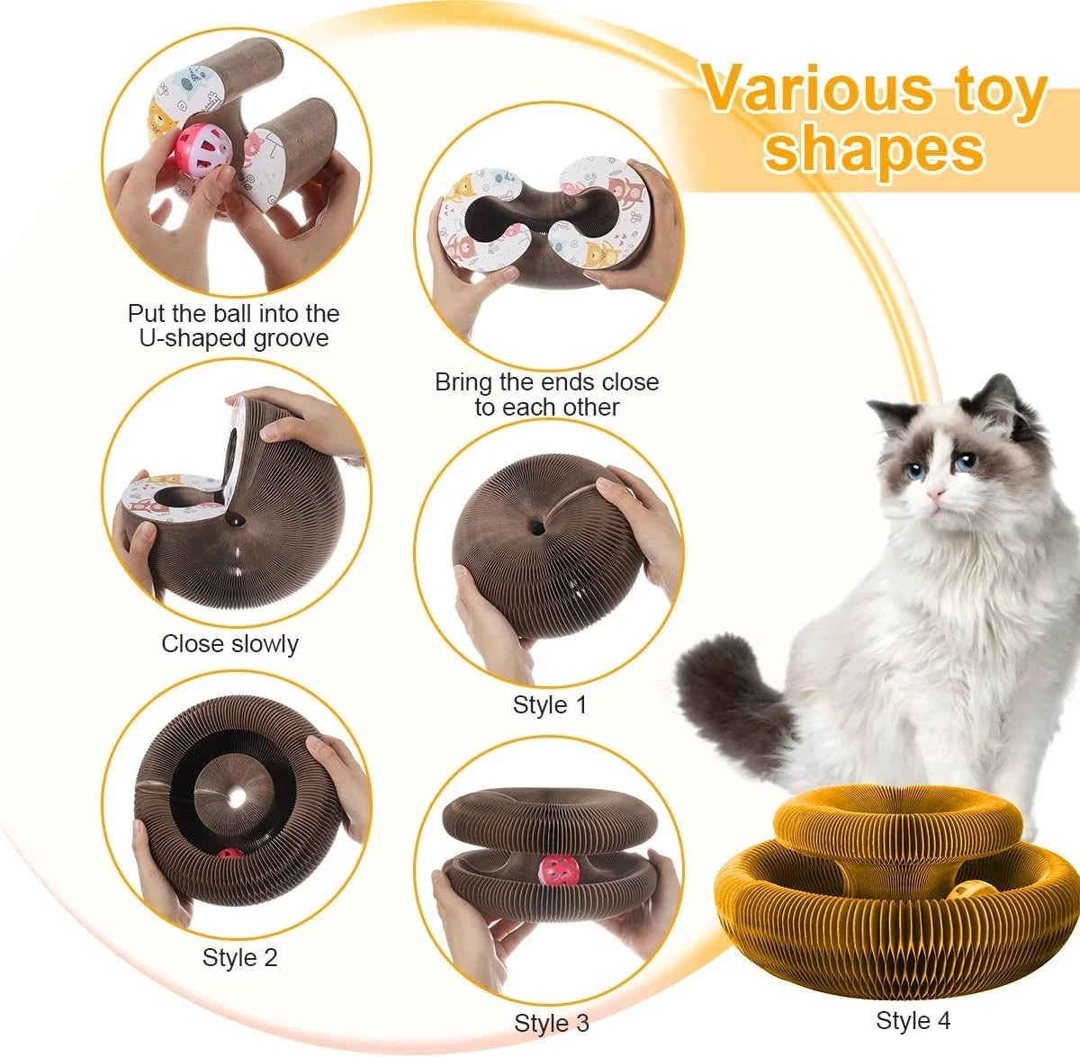 Magic Cat Scratcher Toy – Round Ball & Claw Board