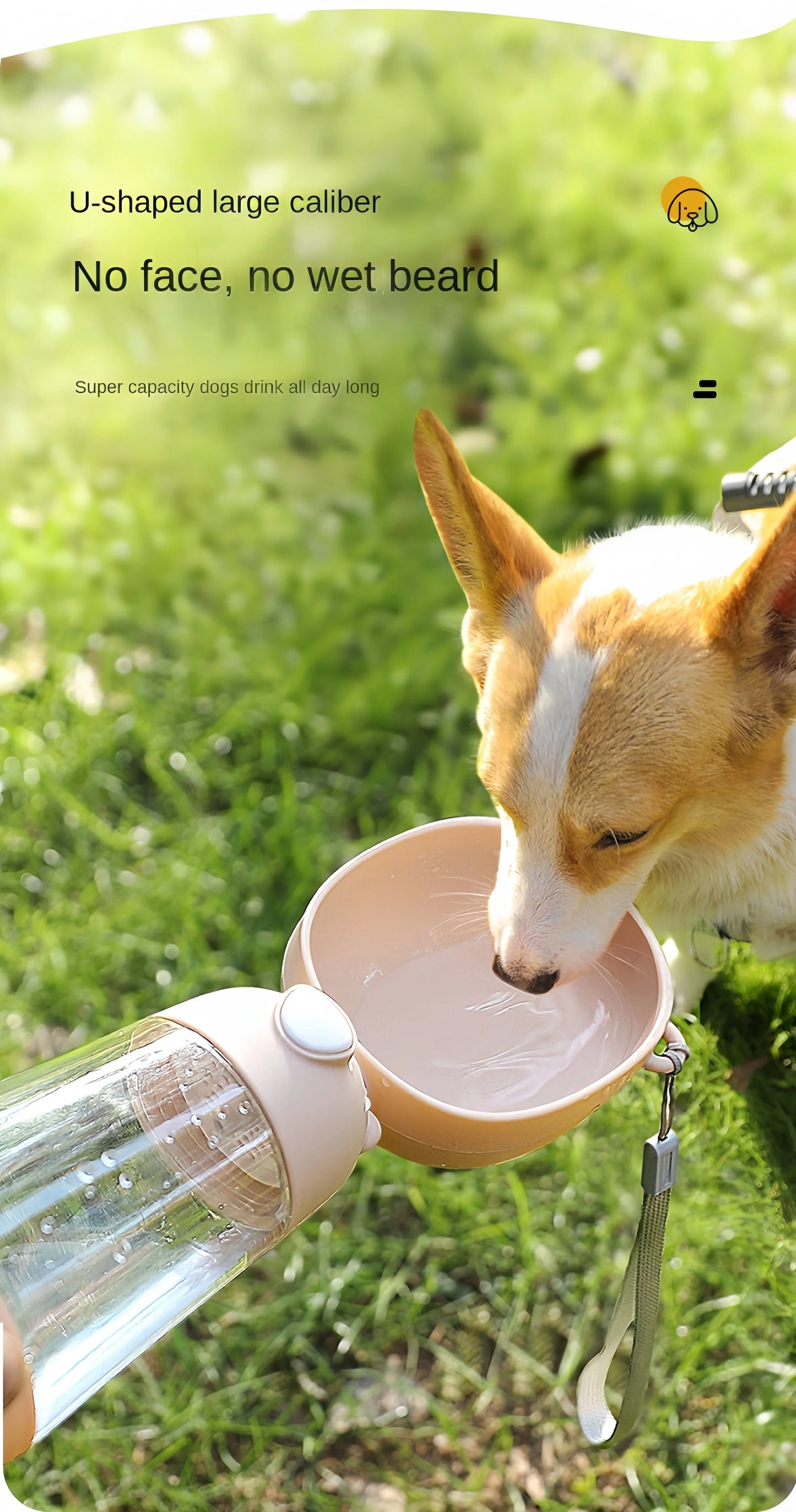 Pet Travel Water Bottle with Bowl