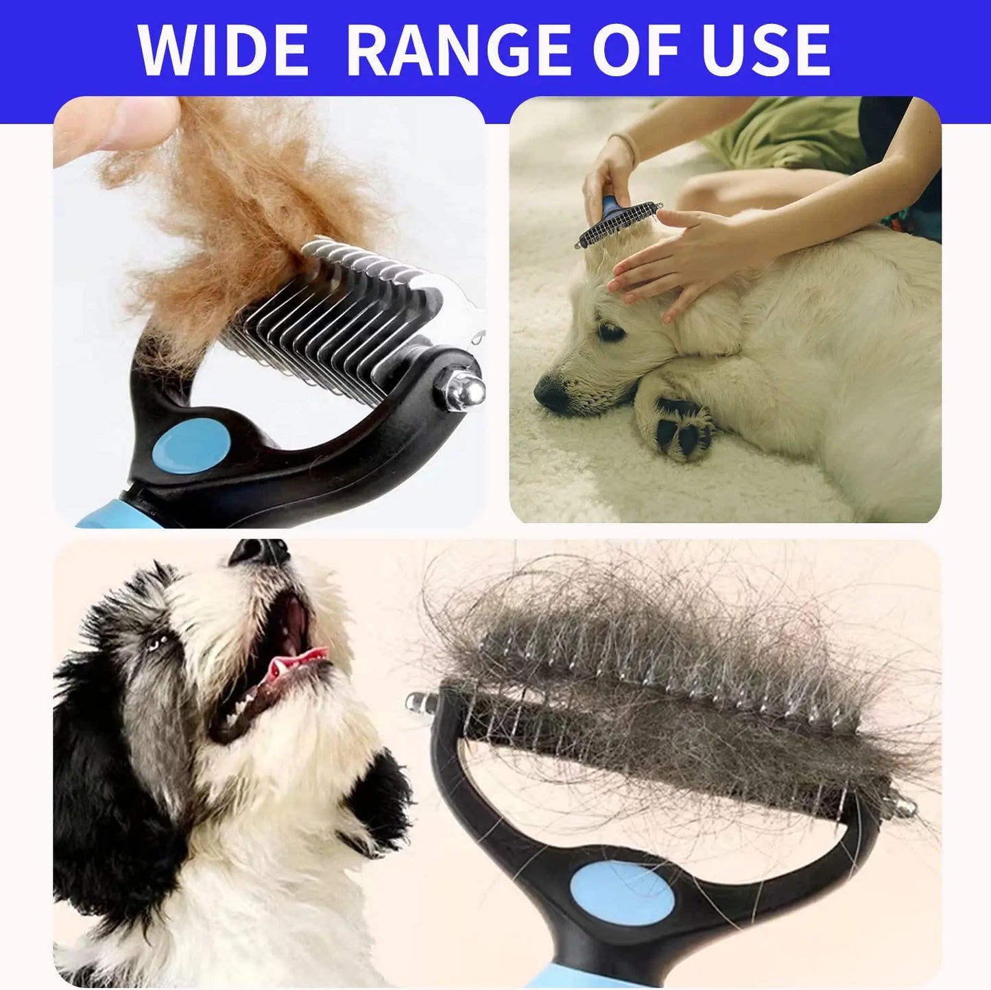Pet Deshedding Comb & Fur Remover