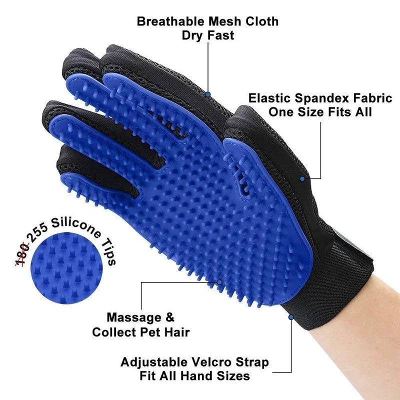 Silicone Grooming Gloves for Dogs & Cats