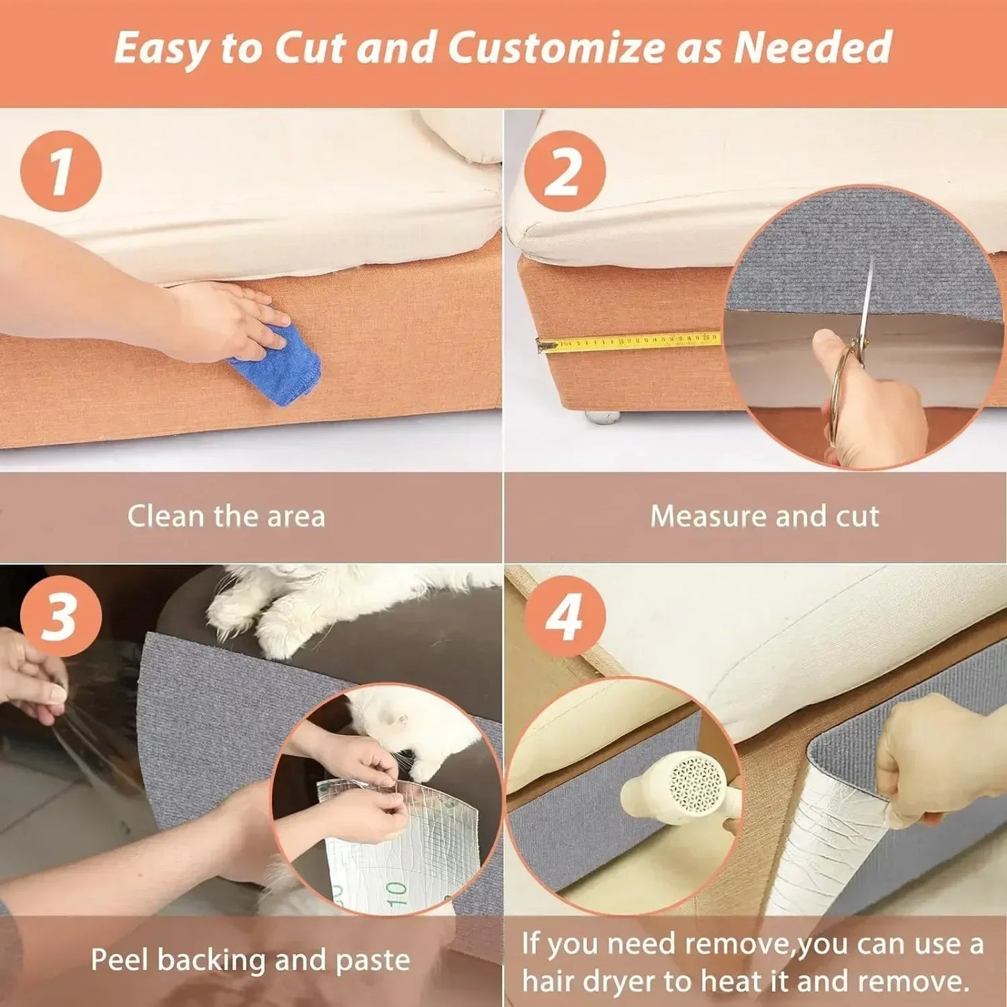 Cat Scratch Guard – Stick-On Furniture Protector