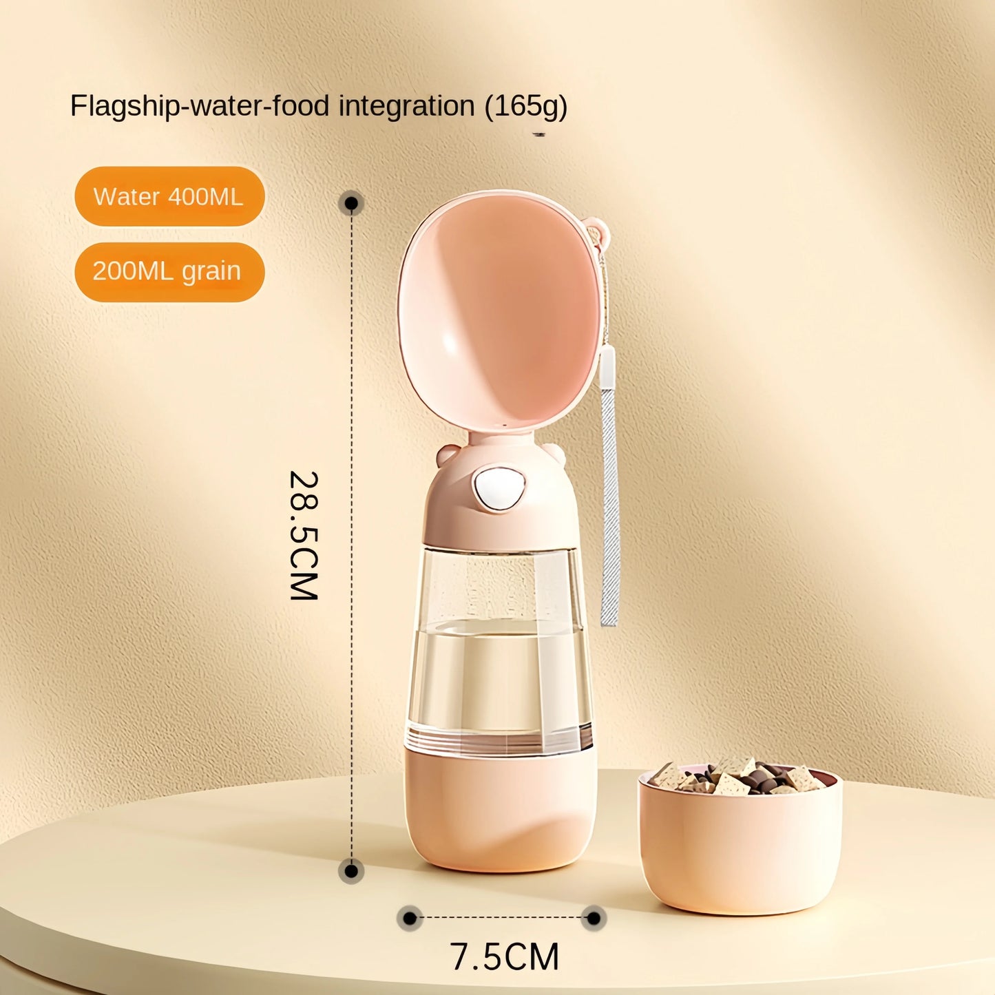 Pet Travel Water Bottle with Bowl
